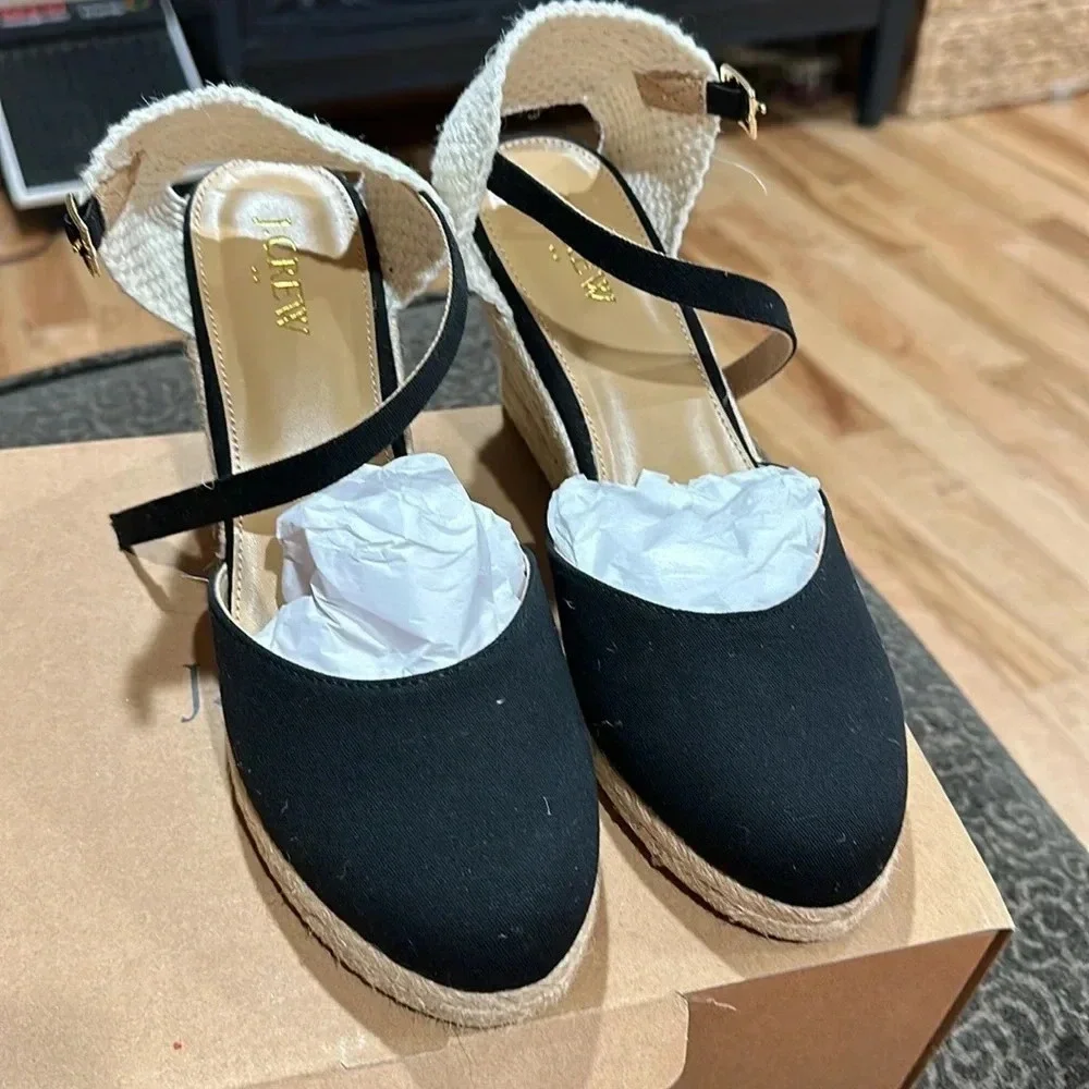 J.Crew  Ankle-strap espadrille wedges
